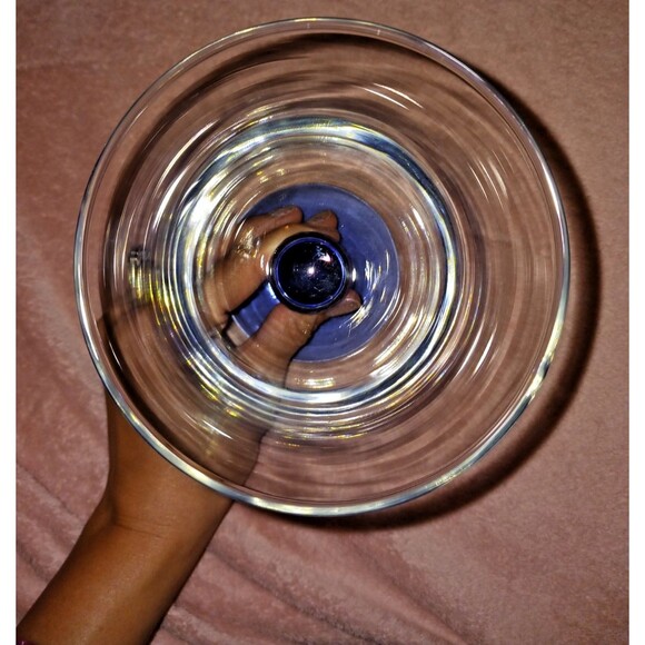 Libbey Martello Cobalt Blue Clear Set of 4 Goblets Water Wine Tea - Picture 4 of 8